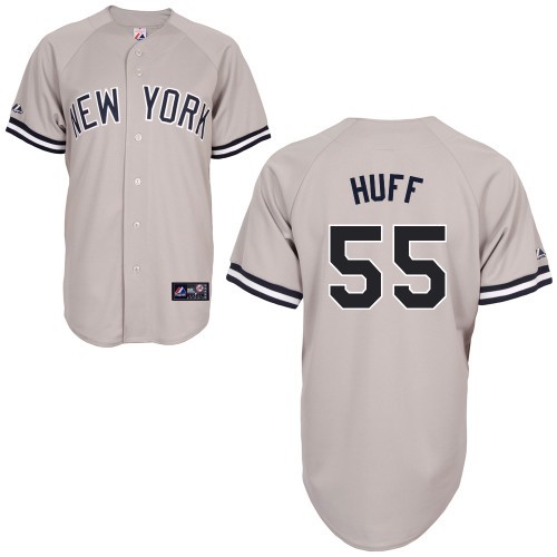 David Huff #55 MLB Jersey-New York Yankees Men's Authentic Replica Gray Road Baseball Jersey